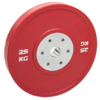 Disco Bumper Calibrado de 25 kg color rojo para CrossFit y halterofilia