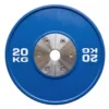 Disco bumper calibrado de competición 20 kg color azul de alta precisión para levantamiento de pesas